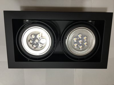 LED方型盒燈 雙燈 AR111高亮度 LED 崁燈 18W 黑框/白框 台灣製造 可取代傳統省電燈泡 全電壓 保固一年