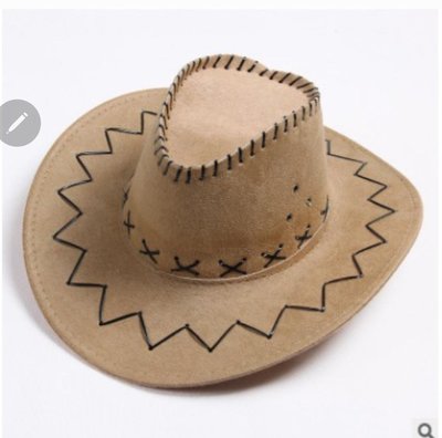 西部牛仔草帽騎士帽子男女士夏天遮陽帽 休閒雞皮絨牛仔帽