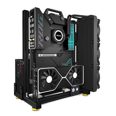 開放式機箱 itx matx atx鋁合金臺式電腦便攜機架 diy個性小機箱