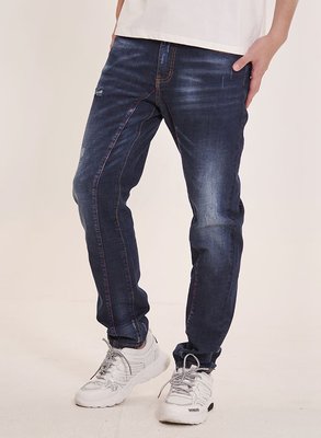 新掀貨服飾《GOES  CLUB 》2#1 男款❤️ 深藍時尚刷白摺紋彈力牛仔直筒褲*1215509 M~4L