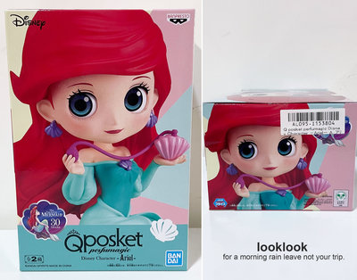 【全新日本景品】Qposket 迪士尼 Q版公主 香水小美人魚公主 愛麗兒 公仔 日版正版模型 標準盒