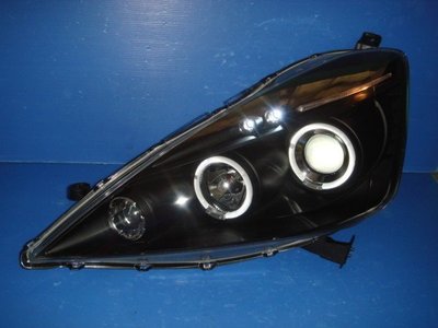 小亞車燈╠ 真正超炫外銷LED燈眉HONDA FIT JAZZ 08年光圈魚眼大燈