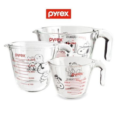 聯勝百貨公司[PYREX] SNOOPY 史努比 量杯3件組 (250ml 1件, 500ml 1件, 1L 1件)