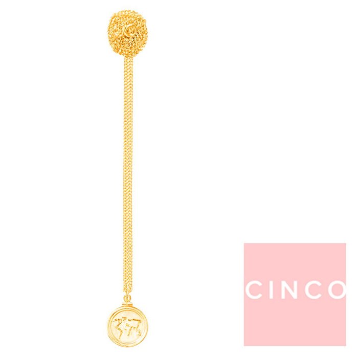 CINCO 葡萄牙精品 Gigi necklace 24K金硬幣項鍊 世界地圖款 65公分