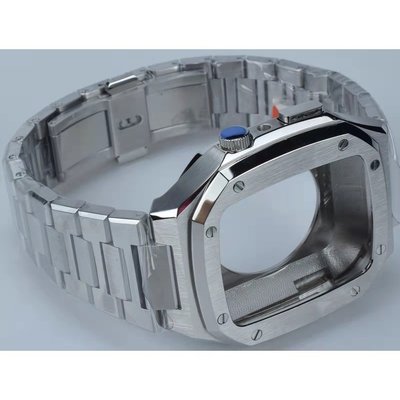 熱銷 適用apple watch s8代  7/6/5/4 金屬錶殼  蘋果手錶s7  44mm百達款45mm不鏽鋼全金屬改裝現貨