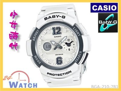 BGA-210-7B1 白*灰BGA-210《台灣CASIO公司貨》卡西歐 Baby-G少女時代 雙顯錶24-Watch