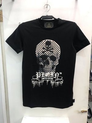 PP Philipp Plein 黑色 立體 骷髏 圖案 圓領T恤 全新正品 男裝 歐洲精品