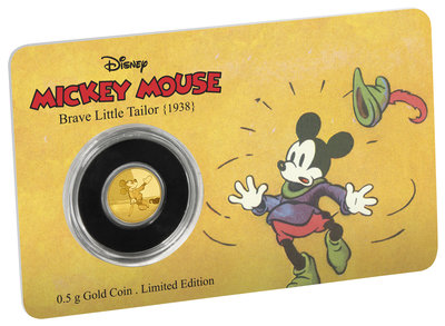 【熱賣精選】【海寧潮現貨】紐埃2016年迪士尼米老鼠經典勇敢的小裁縫紀念金幣