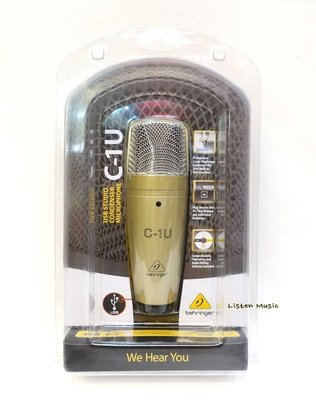 立昇樂器 Behringer C-1U 電容式麥克風 錄音麥克風 USB版本 公司貨 MIC