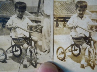 190415~鐵皮玩具!!三輪車小朋友~相關特殊(一律免運費---只有各一張)老照片