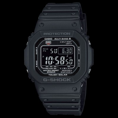【金台鐘錶】CASIO 卡西歐 G-SHOCK (電波錶) 橡膠錶帶 太陽能 防水200米 GW-M5610U-1B