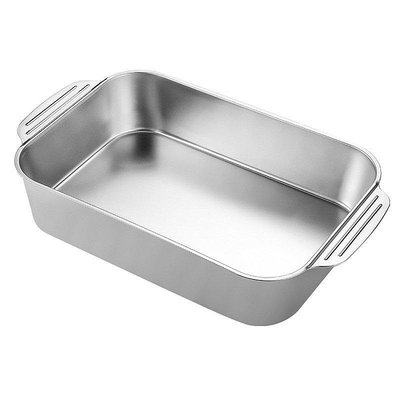 批發304不銹鋼平底加厚烤魚盤商用長方形烤盤托盤金色火鍋盆餐盤