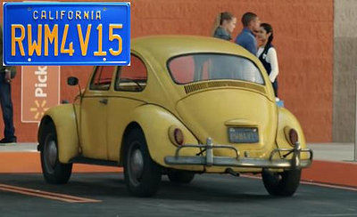 (美國進口) 大黃蜂 藍色加州 RWM4V15 CALIFORNIA 金龜車 鐵牌 擺飾 裝飾車牌