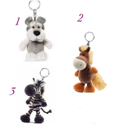德國 NICI 狗狗 雪納瑞   馬 斑馬鑰匙圈 包包吊飾 絨毛 娃娃 生日禮物 動物系