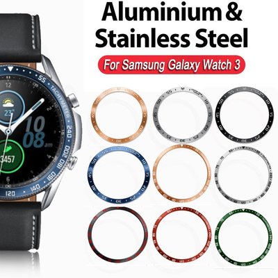 新品  適用於三星Galaxy watch 3 金屬不銹鋼錶圈 41mm/45mm時間表圈運動粘膠錶圈錶殼