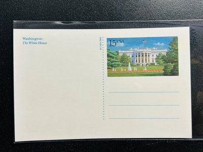 【珠璣園】C084 美國郵資片  -  1989年 白宮， 15C 未使用