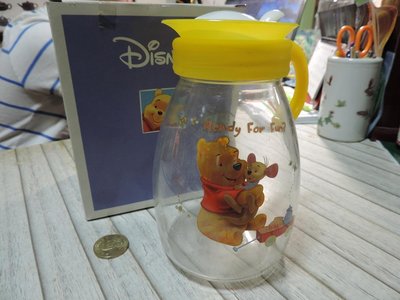 迪士尼維尼熊 厚玻璃茶壺 冷水壺 開水壺 果汁壺 飲料壺