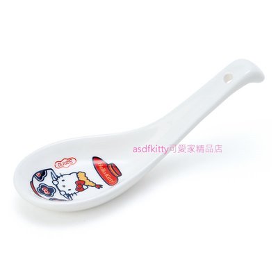 asdfkitty可愛家☆KITTY中國風陶瓷湯匙-炸蝦款-日本正版商品