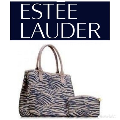 全新 Estee Lauder 雅詩蘭黛 魅力 斑馬紋 手提包 晚宴包 手包$88 一元起標(只有一個)有LV