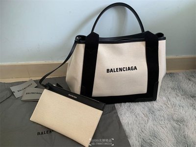 HANNA精品Balenciaga navy cabas s 帆布包 巴黎世家 手提包 黑色 超級新 附購證