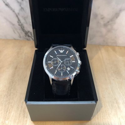 美國百分百【全新真品】 Emporio Armani EA 手錶 腕錶 男錶 AR2447 不鏽鋼 三眼計時 J815