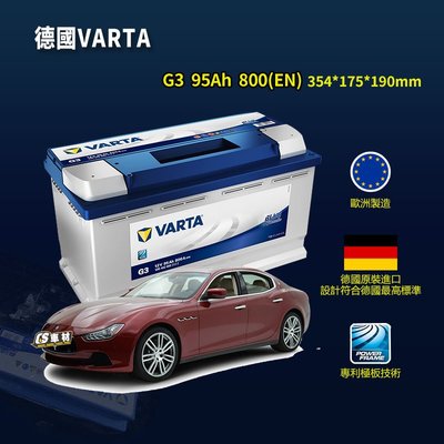 CS車材-VARTA 華達電池 MASERATI 瑪莎拉蒂 Ghibli S Q4/Quattroporte 代客安裝