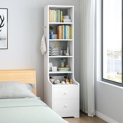 床頭柜超窄加高收納柜簡約現代小型迷你臥室簡易帶鎖床邊柜置物架居家床頭櫃超夯 正品 現貨