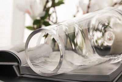 北歐T型簡約玻璃花瓶透明描金 客廳餐桌家居裝飾水養插花花瓶擺件