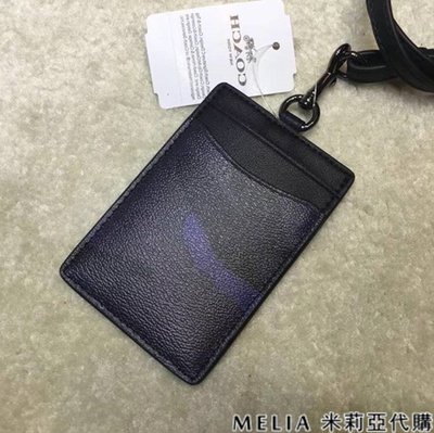 Melia 米莉亞代購 COACH 2019ss 識別證套 證件套 悠遊卡套 F30297 基本款 黑色 藍迷彩圖案