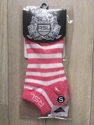 RSL 羽毛球品牌 運動女襪 粉紅條紋