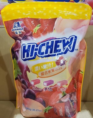 【小如的店】COSTCO好市多代購~森永 嗨啾軟糖JUMBO包-草莓+葡萄+水蜜桃(每包1000g) 77915