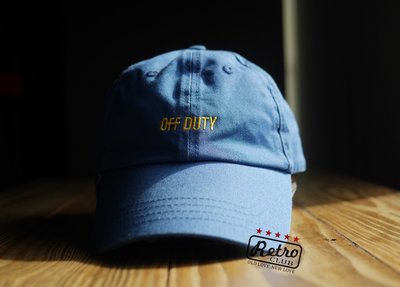 Retro CLUB【一元起標】【二手】新銳設計師品牌 OFF DUTY 藍色棒球帽 LOGO設計 極簡風格 N2230