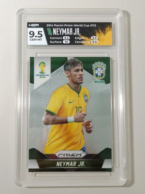 【足球】巴西金童內馬爾，2014 Prizm世界盃World cup，Neymar鑑定卡HGA 9.5可拼PSA 10