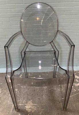 KARTELL Louis Ghost Chair 煙灰色 透明椅 魔鬼幽靈 壓克力椅A3014 [家之家二手家具]
