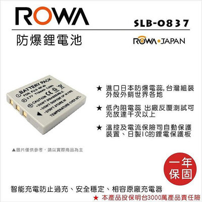 【老闆的家當】ROWA樂華 SAMSUNG SLB-0837 副廠鋰電池(相容 KONICA NP-1 電池)