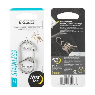 Niteize G-SERIES DUAL CHAMBER CARABINER不鏽鋼G形扣(2號) /單入裝