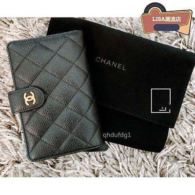 CHANEL 金/銀LOGO 荔枝紋 小羊皮 中夾 A48667