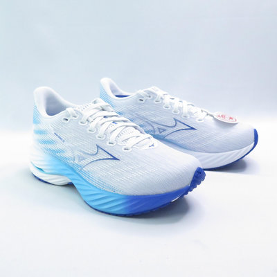 Mizuno J1GD240621 WAVE RIDER 28 SW 女慢跑鞋 4E超寬楦 白x藍【iSport愛運動】