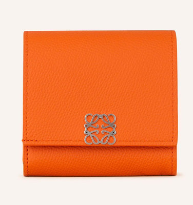 Loewe 小皮夾 短夾 皮夾 紙鈔 零錢包 卡夾 信用卡夾 悠遊卡 聯名卡 小卡夾 橘色 + logo