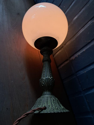TP 老銅燈 銅桌燈 小型 奶油球 徑約 16 高約 37