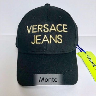 Versace jeans 黑色金字刺繡老帽