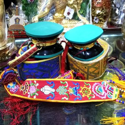藏傳佛教法器 尼泊爾高檔精品密宗手鼓 嘎巴拉法鼓 黑檀木 鎏金-促銷