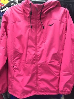 MIZUNO 女 慢跑 運動 夾克 連帽外套 慢跑 平織外套 內刷毛 防風 保溫 32TE778565 粉紅 現貨