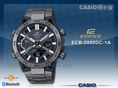 CASIO 時計屋 EDIFICE ECB-2000DC-1A 雙顯男錶 碳纖維 藍牙 太陽能 防水 ECB-2000