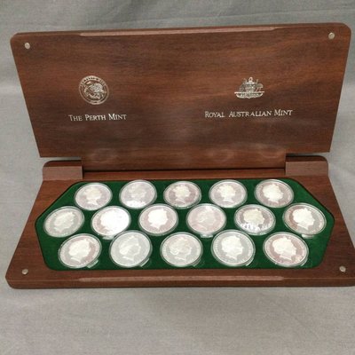 澳大利亞  雪梨夏季奧運會  2000年  5元  16枚1套  精鑄銀幣(99.9%銀)  1908 品相好