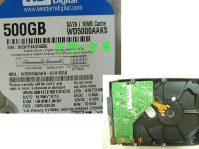 【登豐e倉庫】 F61 藍標黑標 WD5000AAKS-00UU3A0 500G SATA3 硬碟掛點 救檔案 救資料