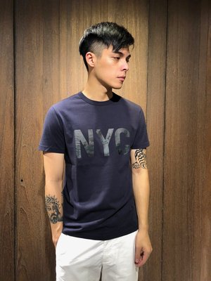 美國百分百【全新真品】 JACK SPADE T恤 上衣 T-shirt 短袖 圓領 短T NYC 藍色 AN18
