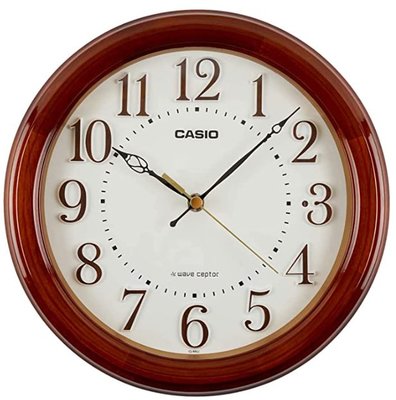14504A 日本進口 好品質 正品 CASIO卡西歐 木框造型掛鐘座鐘 牆上木色質感時鐘電波鐘鐘錶送禮禮品
