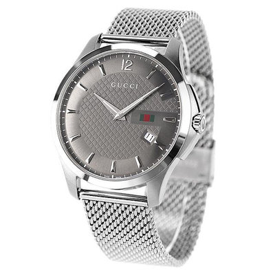 GUCCI YA126301 古馳 手錶 42mm 灰色面盤 不鏽鋼錶帶 手環錶 女錶