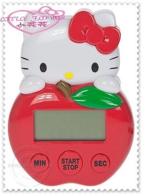 ♥小花花日本精品♥ Hello Kitty 可愛立體造型抱蘋果可立式好攜帶計時器22001702